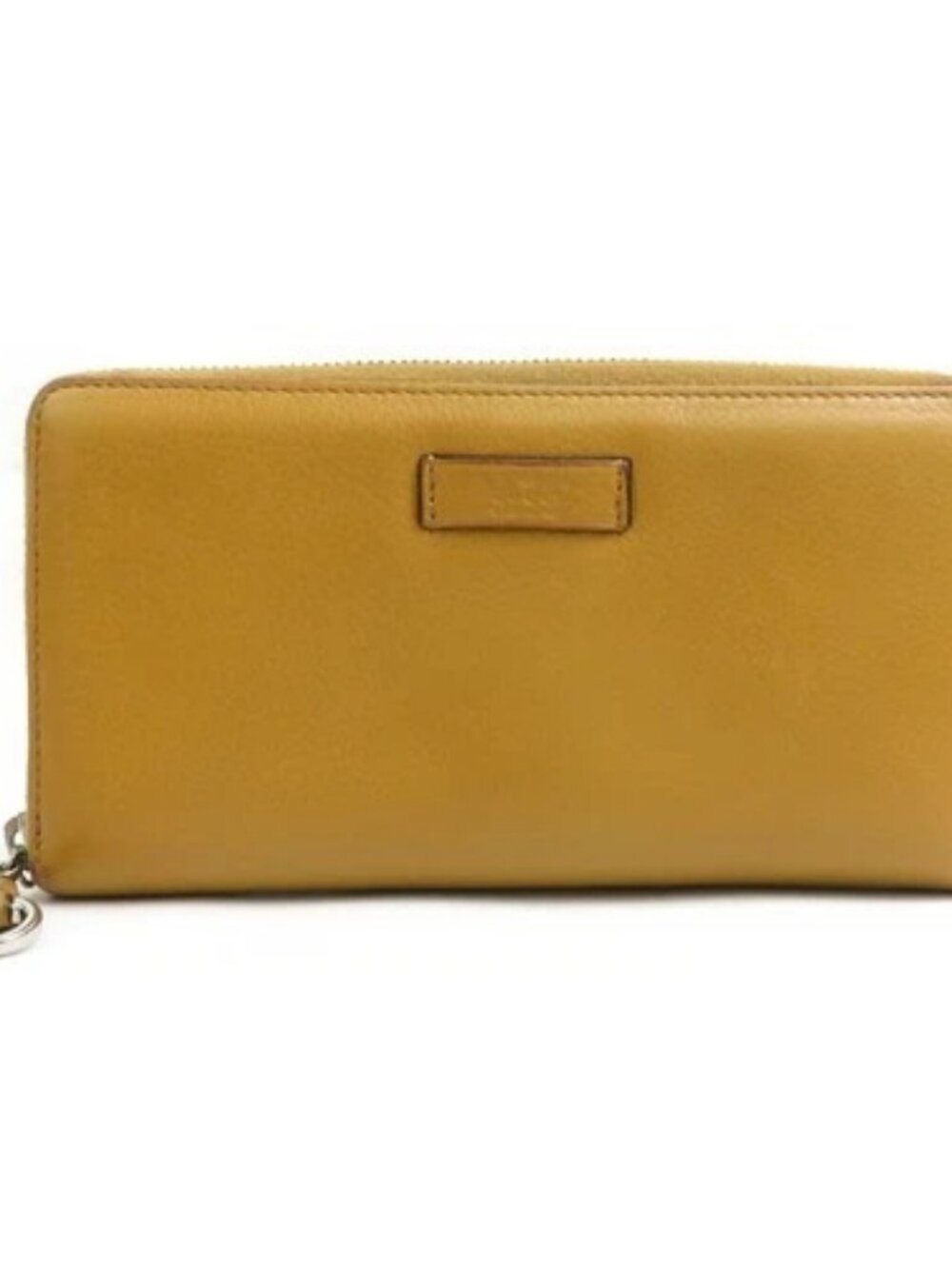 Auth GUCCI Zip Around Long Wallet Beige Brown Leather/Silvertone - e60539a